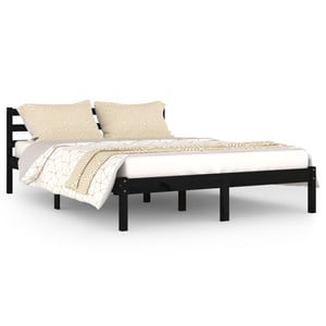 

vidaXL Day Bed Solid Wood Pine 140x200 cm Double Black