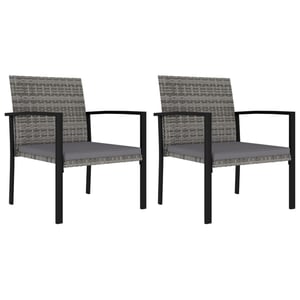 

Vidaxl Garden Dining Chairs 2 Pcs Poly Rattan Grey
