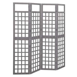 

Vidaxl 4-panel Room Divider/trellis Solid Fir Wood Grey 161x180 Cm