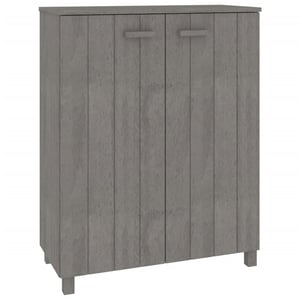 

vidaXL Shoe Cabinet HAMAR Light Grey 85x40x108 cm Solid Wood Pine