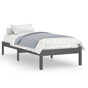 Vidaxl Bed Frame Grey Solid Wood Pine 90x200 Cm