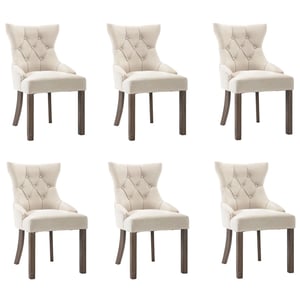 

vidaXL Dining Chairs 6 pcs Beige Fabric