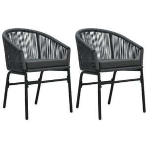 

Vidaxl Garden Chairs 2 Pcs Anthracite Pvc Rattan