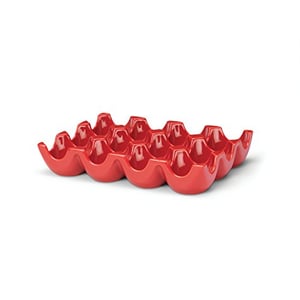 Rachael Ray Serveware Egg Tray, 12-Cup, Red