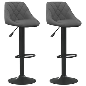 

Vidaxl Bar Stools 2 Pcs Dark Grey Velvet