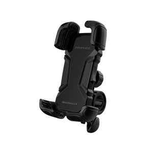 Promate Motorcycle Phone Holder, Adjustable 360 Degree Rotation Bike Phone Mount With Secure Quick-clamp, Silicone Slip-proof Grip, Quick Locking System And Reduced Vibration For Smartphones, Gps, Bikemount Black
