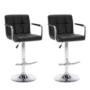 

Vidaxl Bar Stools 2 Pcs Black Faux Leather