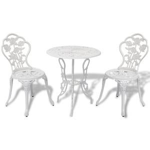 

Vidaxl 3 Piece Bistro Set Cast Aluminium White