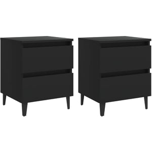

Vidaxl Bed Cabinets 2 Pcs Black 40x35x50 Cm Chipboard