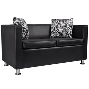 

Vidaxl Sofa 2-seater Artificial Leather Black