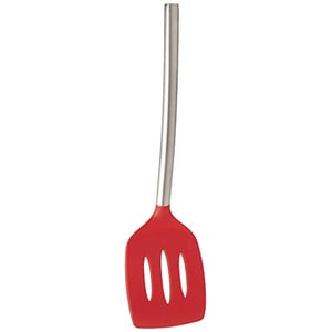 Tovolo Silicone Slotted Turner With Stainless Steel Handle, Pancake Spatula Scratch-Resistant Kitchen Utensil For Nonstick Cookware & Cast Iron Skillets, 1 Ea, Candy Apple