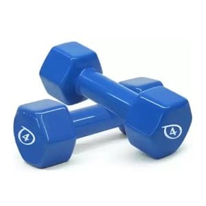 

Dumbbells - Sparnod Fitness Anti-slip And Anti-roll Hex Vinyl Dumbbells 4KG Each X 2 For Workout, Exercise & Fitness