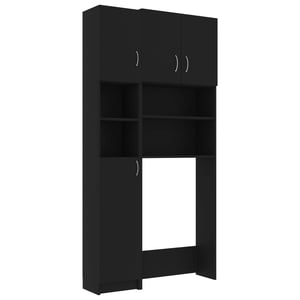

vidaXL Washing Machine Cabinet Set Black Engineered Wood