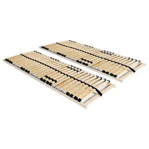 

vidaXL Slatted Bed Bases 2 pcs with 28 Slats 7 Zones 90x200 cm