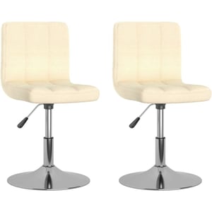 Vidaxl Swivel Dining Chairs 2 Pcs Cream Fabric
