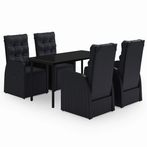

vidaXL 5 Piece Garden Dining Set with Cushions Black