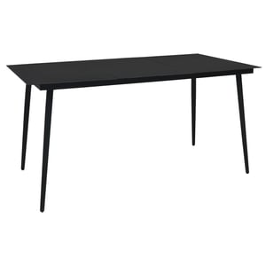 

Vidaxl Garden Dining Table Black 150x80x74 Cm Steel And Glass