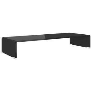 vidaXL TV Stand/Monitor Riser Glass Black 80x30x13 cm
