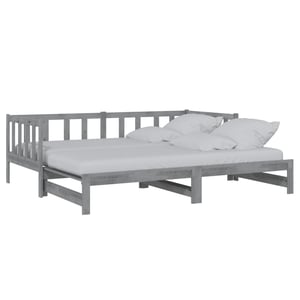 

Vidaxl Pull-out Day Bed Grey Solid Pinewood 2x