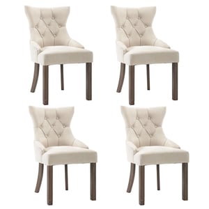 

vidaXL Dining Chairs 4 pcs Beige Fabric
