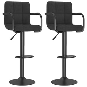 

Vidaxl Bar Stools 2 Pcs Black Fabric