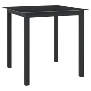 

vidaXL Garden Table Black 80x80x74 cm Aluminium and Glass