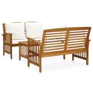 

vidaXL 3 Piece Garden Lounge Set with Cushions Solid Acacia Wood