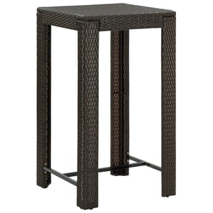 

Vidaxl Garden Bar Table Brown 60.5x60.5x110.5 Cm Poly Rattan