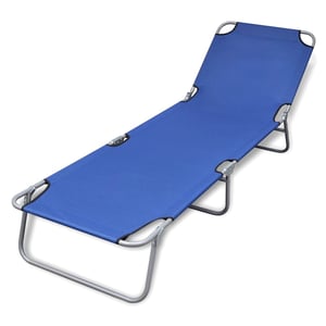 

vidaXL Folding Sun Lounger Powder-coated Steel Blue