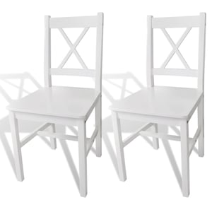 

vidaXL Dining Chairs 2 pcs White Pinewood