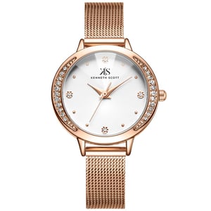 

Kenneth Scott Women's Analog White Dial Watch - K22523-RMKW