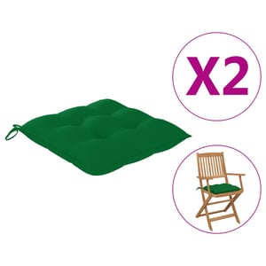 

Vidaxl Chair Cushions 2 Pcs Green 40x40x7 Cm Fabric