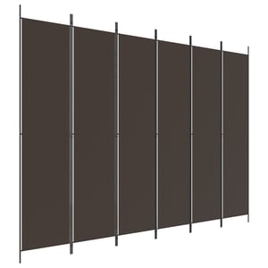 

vidaXL 6-Panel Room Divider Brown 300x220 cm Fabric