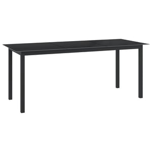 

vidaXL Garden Table Black 190x90x74 cm Aluminium and Glass