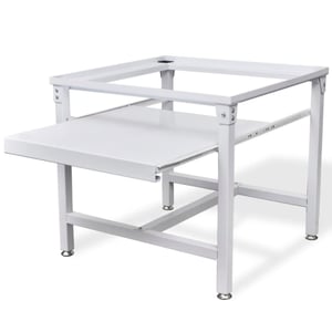 vidaXL Washing Machine Pedestal with Pull-Out Shelf White