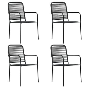 

Vidaxl Garden Chairs 4 Pcs Cotton Rope And Steel Black