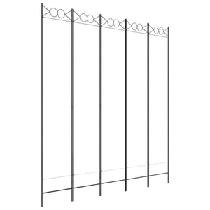 

vidaXL 5-Panel Room Divider White 200x220 cm Fabric