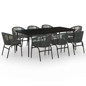 vidaXL 9 Piece Garden Dining Set Anthracite