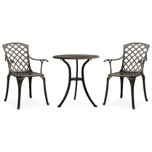 

vidaXL 3 Piece Bistro Set Cast Aluminium Bronze
