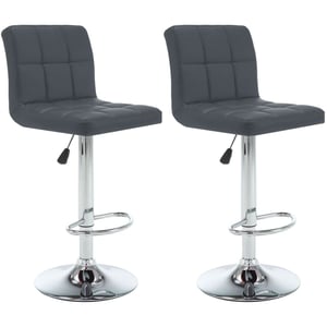

Vidaxl Bar Stools 2 Pcs Grey Faux Leather