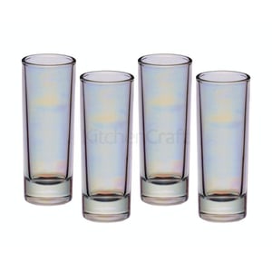 BarCraft Lustre Glassware Tall Shot Glasses Set Of Four 60ml Gift Boxed