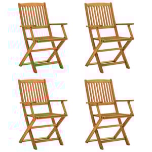 

vidaXL Folding Garden Chairs 4 pcs Solid Eucalyptus Wood