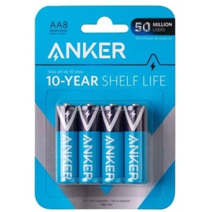 Anker Aa Alkaline Batteries 8-pack Black Blue