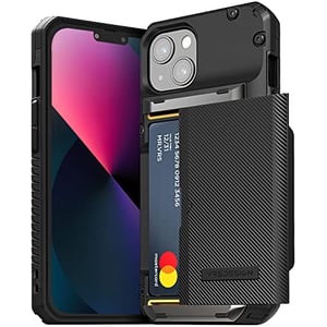 Vrs Design Damda Glide Pro Designed For Iphone 13 Case Cover Wallet [semi Automatic] Slider Credit Card Holder Slot [3-4 Cards] - Black Groove