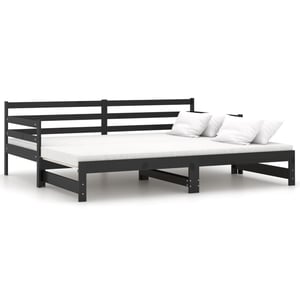 

Vidaxl Pull-out Day Bed Black Solid Pinewood 2x