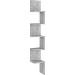 

Vidaxl Wall Corner Shelf Concrete Grey 20x20x127.5 Cm Chipboard