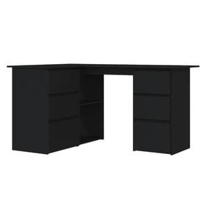 

vidaXL Corner Desk Black 145x100x76 cm Engineered Wood