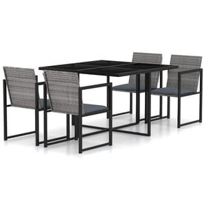 

Vidaxl 5 Piece Outdoor Dining Set With Cushions Poly Rattan Grey