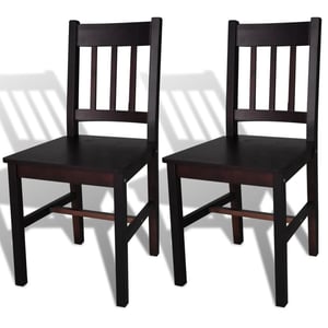 

vidaXL Dining Chairs 2 pcs Dark Brown Pinewood