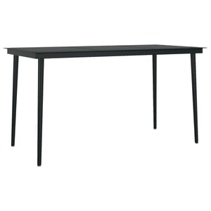 

Vidaxl Garden Dining Table Black 140x70x74 Cm Steel And Glass
